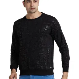 Park Avenue Black Slim Fit Printed Sweatshirt image 3