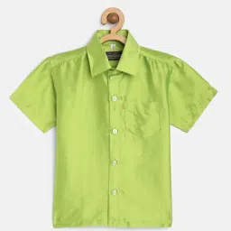 THANGAMAGAN Kids Light Green Solid Shirt-picture-26