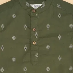 Pantaloons Junior Olive Printed Cotton Regular Fit Shirt image 4