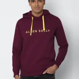 Allen Solly Purple Cotton Regular Fit Printed Hooded SweatShirt-picture-30