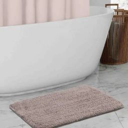 OBSESSIONS Taupe Polyester Quick Dry & Anti Skid Bath Mat (Small)-picture-17