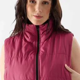 The Souled Store Pink & Black Reversible Jacket image 3