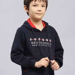 Monte Carlo Boys Navy Blue Cotton Blend Printed Sweatshirt image 3