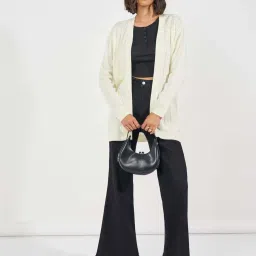 Styli White Plain Cardigan image 3