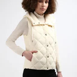 TOMMY HILFIGER Cream Regular Fit Puffer Jacket image 3