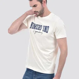 Numero Uno Cream Cotton Regular Fit Printed T-Shirt image 3