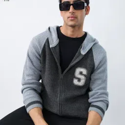 The Souled Store Charcoal Oversized Jacket-image-61