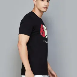 Smileyworld Black Regular Fit Printed T-Shirt image 3