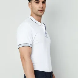 Code By Lifestyle White Regular Fit Polo T-Shirt image 3