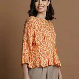 Allen Solly Yellow Printed Top image 3