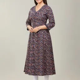 Cotton Culture Navy Blue Printed Kurta image 3