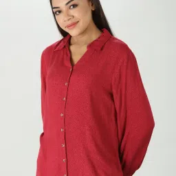 Mustard Red Textured Shirt image 3