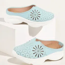 Fausto Women's Sky Blue Mule Shoes-picture-10