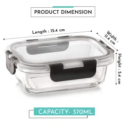 MAGNUS Solid Grey Borosilicate 370ml Rectangle Container image 3