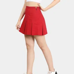 VASTRADO Red Plain Skirts image 3