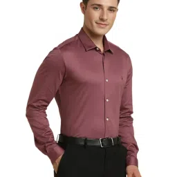 Allen Solly Maroon Cotton Slim Fit Shirt image 3