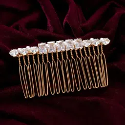 Voylla Gold Royal Romance Viviana Hair Comb Pin-image-39