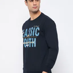 Duke Navy Regular Fit Printed Sweatshirt image 3