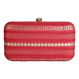 Horra Red Embellished Clutch image 3