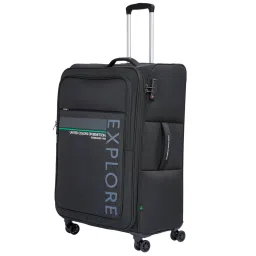 United Colors of Benetton Garret Black Printed Soft Large Trolley Bag -78 Cms image 3