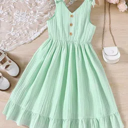 BAESD Striped Flutter Sleeve Applique Fit & Flare Dress-picture-49