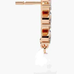 VALANOVA BIS Hallmarked 18K Rose Gold Diamond Studded Earrings 4.10 gm image 3