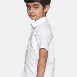 Sethukrishna Kids White Cotton Regular Fit Shirt image 3