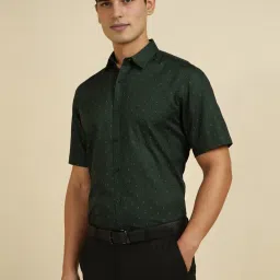Allen Solly Green Cotton Slim Fit Printed Shirt image 3