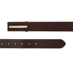 Carlton London Brown Leather Textured Casual Belt for Men image 3