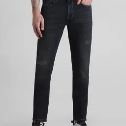 Jack & Jones Dark Blue Denim Cotton Slim Fit Distressed Jeans-picture-17