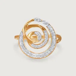 Mia by Tanishq 14k (585) Yellow & White Gold and Diamond Swirl Vibes Casual Rings image 3
