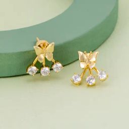 Kushal's Fashion Jewellery White Gold Polished Zircon Earring for Women-picture-39
