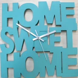 QEZNEF Blue Solid Contemporary Wall Clock-picture-20