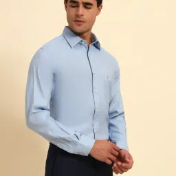 Cantabil Blue Regular Fit Self Design Formal Shirt image 3
