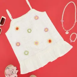 Pantaloons Junior Kids Snow White Cotton Embroidered Top-picture-20