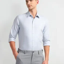 arrow new york Arrow Newyork Grey Cotton Slim Fit Texture Shirt-picture-38