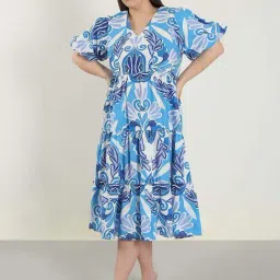 Vero Moda Curve Surf the Web Printed Casual Dress-image-76