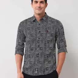 U.S. Polo Assn. Denim Co. Black Cotton Regular Fit Abstract Shirt-picture-28