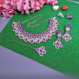 VATSALYA creation Alloy Purple Jewellery Set-picture-32