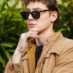 Resist Eyewear Black Wayfarer uv protected Unisex Sunglasses image 1