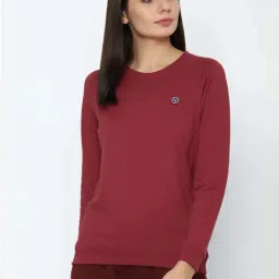 Allen Solly Maroon Cotton Plain Sweatshirt-image-46