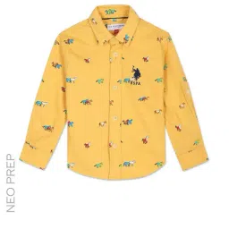 U.S. Polo Assn. Kids Yellow Printed Full Sleeves Shirt-picture-29