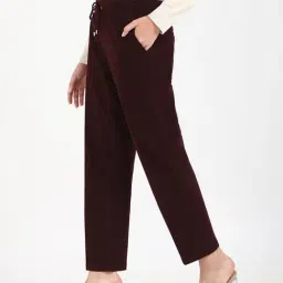 TOMMY HILFIGER Red Polyester Solid Trousers image 4