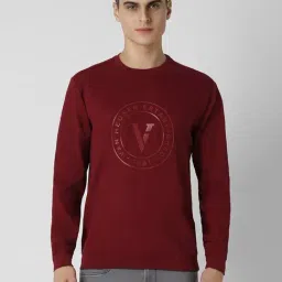 Van Heusen Maroon Cotton Regular fit Print Casual Sweatshirt-picture-30