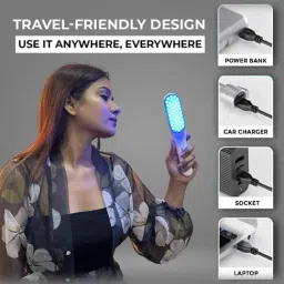 Winston Rechargeable Led Comb for Hair Growth, Vibration Scalp Massage - White image 4