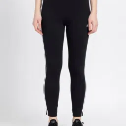 adidas Black Cotton Striped Tights-image-94