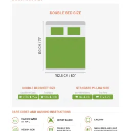 DDecor Printed Blue 136 TC Cotton Double Bedsheet with 2 Pillow Covers image 5