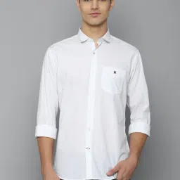 Louis Philippe Sport White Slim Fit Printed Cotton Shirt-picture-32