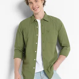 AMERICAN EAGLE OUTFITTERS Relaxed Fit Spread Collar Pure Cotton Casual Shirt image 4