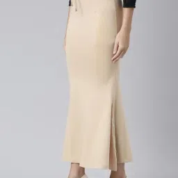 TWIN BIRDS Beige & Cream Plain Saree Shapewear - Pack Of 2 image 3